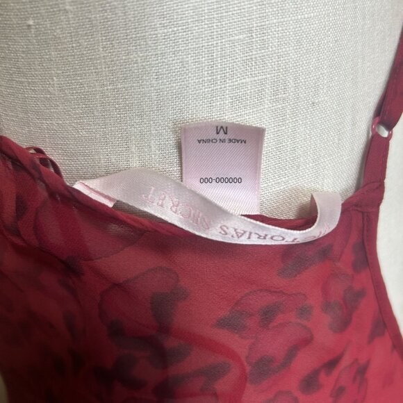 Victoria’s Secret Vintage Halter Nightgown Silk Maxi Dress Red Size Medium - Picture 4 of 11